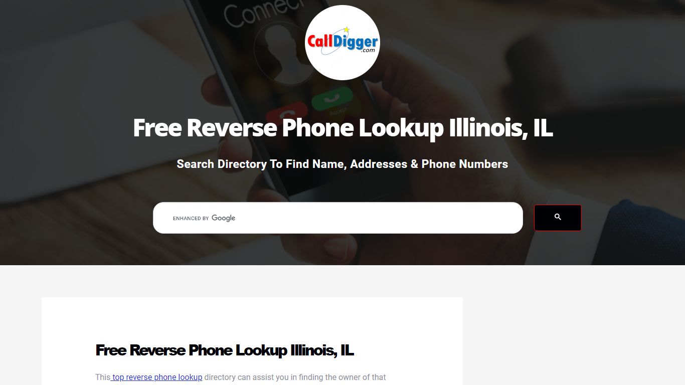 Free Reverse Phone Lookup Illinois, IL - calldigger.com